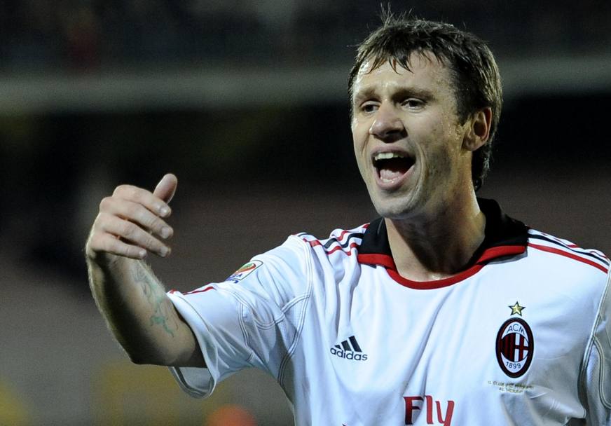 Antonio Cassano durante la partita di serie A Lecce- Milan, 16 gennaio 2011 